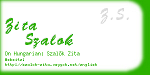 zita szalok business card